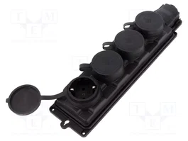 PAWBOL Tomacorriente Schuko 4x 16A 250V AC Negro
