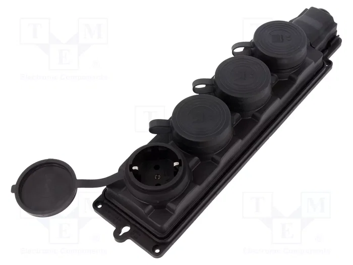 PAWBOL Tomacorriente de alimentación AC 4x Schuko negro PAWBOL Tomacorriente de alimentación AC 4x Schuko negro