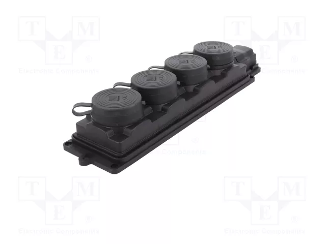 PAWBOL Tomacorriente de alimentación AC 4x Schuko negro PAWBOL Tomacorriente de alimentación AC 4x Schuko negro