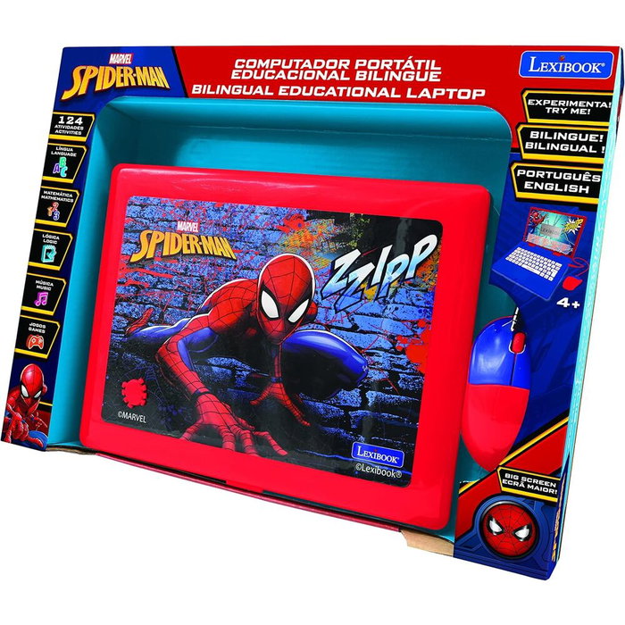 LEXIBOOK Ordenador portátil educativo Spiderman Marvel inglés - portugués