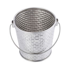 TABLECRAFT - GTSS44/6 - Pack de 6 unidades - Cubo con textura de ladrillos 490 ml - 12 x 11 x 9,5 cm - Acero inoxidable