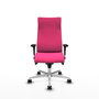 PIQUERAS Y CRESPO Sillón Albacete con mecanismo Sincro, Similpiel Rosa, Base Aluminio, Brazos 1D