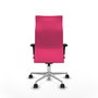 PIQUERAS Y CRESPO Sillón Albacete con mecanismo Sincro, Similpiel Rosa, Base Aluminio, Brazos 1D