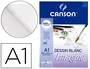 Canson Imagine Bloc Dibujo Multitecnicas DIN A1 Encolado Liso 59,4x84,1 cm 25 Hojas 200 gr/m2