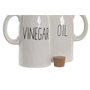 DKD Home Decor Set de Aceitera y Vinagrera de Porcelana con Corcho