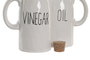 DKD Home Decor Set de Aceitera y Vinagrera de Porcelana con Corcho