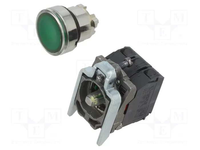 SCHNEIDER ELECTRIC Interruptor de presión Harmony XB4 Verde con LED SCHNEIDER ELECTRIC Interruptor de presión Harmony XB4 Verde con LED