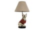 DKD Home Decor Lámpara de sobremesa Perro Blanco y Rojo en Resina y Metal