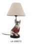 DKD Home Decor Lámpara de sobremesa Perro Blanco y Rojo en Resina y Metal