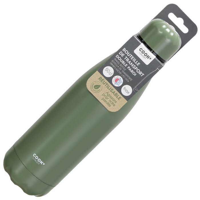 Cook Concept Termo Botella 500 Ml Verde Acero Inoxidable Doble Pared Frío 18h Caliente 6h Cook Concept Termo Botella 500 Ml Verde Acero Inoxidable Doble Pared Frío 18h Caliente 6h