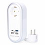 Edm Base aérea 1 toma Schuko y 4 USB, 1,5 m, Blanca