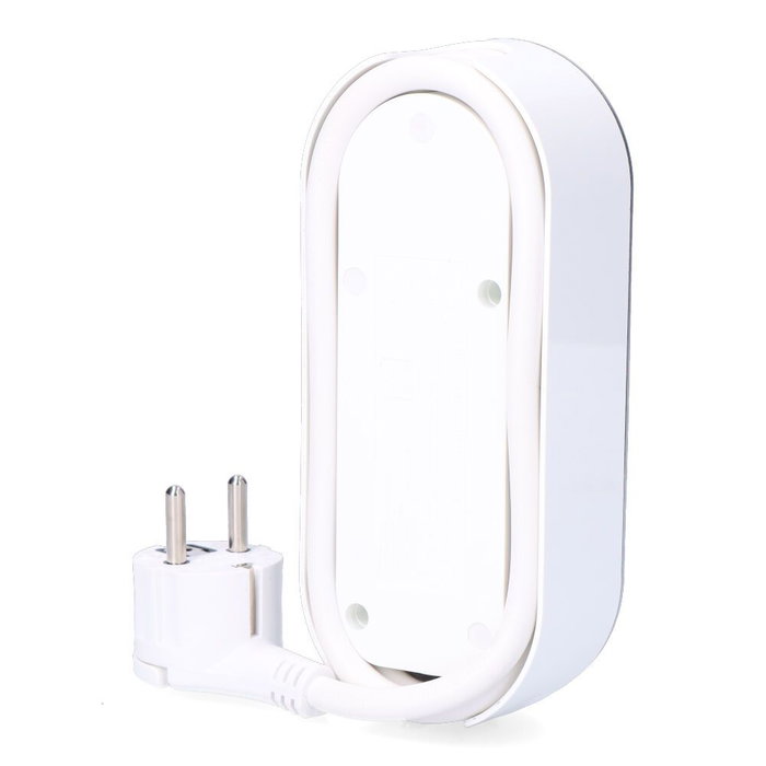 Edm Base Aérea con 1 Toma Schuko 2P+T y 4 Puertos USB (3x Tipo A + 1x Tipo C) 24W, Cable 1.5m H05VV-F 3G1.5mm² 16A, Blanco