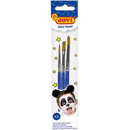 Jovi Bolsa de Maquillaje con 3 Pinceles (Plano, Fino, Redondo) para Aplicación Profesional y Detalles