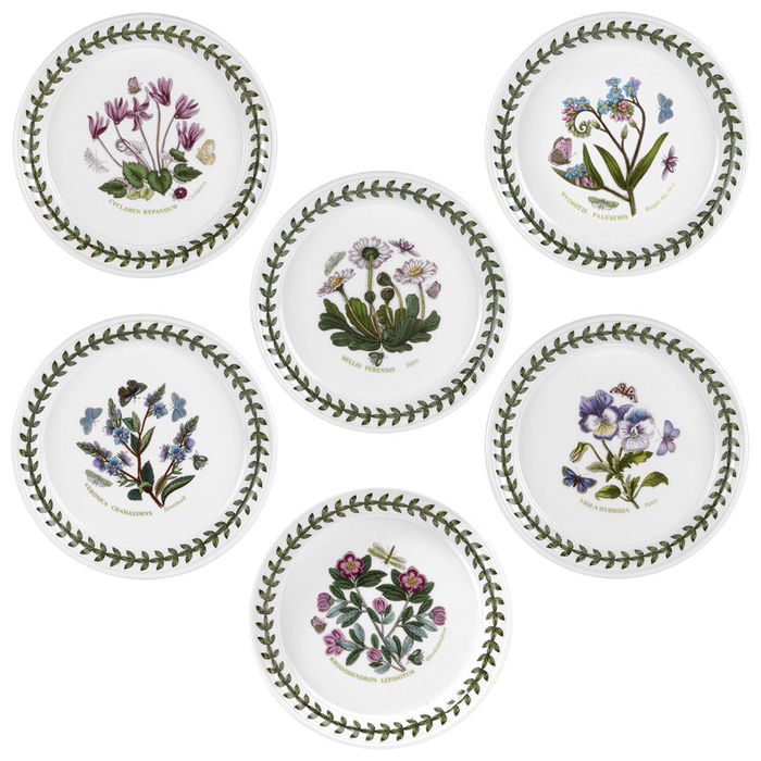 Portmeirion Plato de Pan, Colección Botanic Garden, Diámetro 15 cm, Pack de 6 Unidades