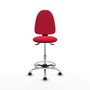PIQUERAS Y CRESPO Taburete Aýna con mecanismo Asincro Tapizado en Tela Rojo