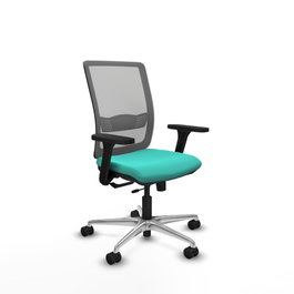 PIQUERAS Y CRESPO Silla de oficina Haches con mecanismo Sincro/Traslack, Turquesa y Gris