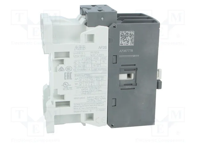 ABB Contactor AF 3-polar 26A 24-60VAC/20-60VDC NO x3