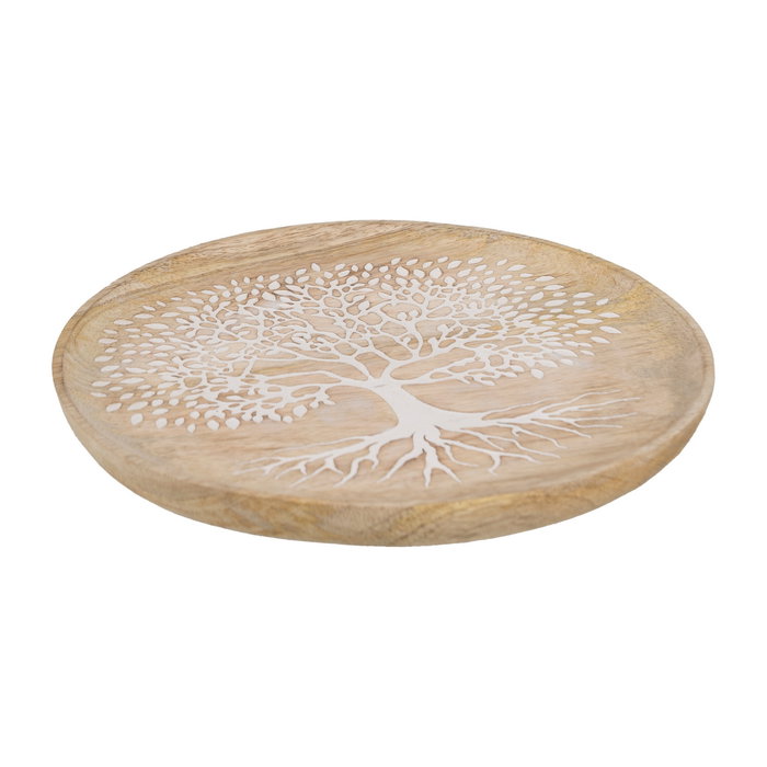 S/3 Plato Blanco-Natural Madera de Mango 25 X 25 X 2,50 cm S/3 Plato Blanco-Natural Madera de Mango 25 X 25 X 2,50 cm