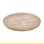 S/3 Plato Blanco-Natural Madera de Mango 25 X 25 X 2,50 cm
