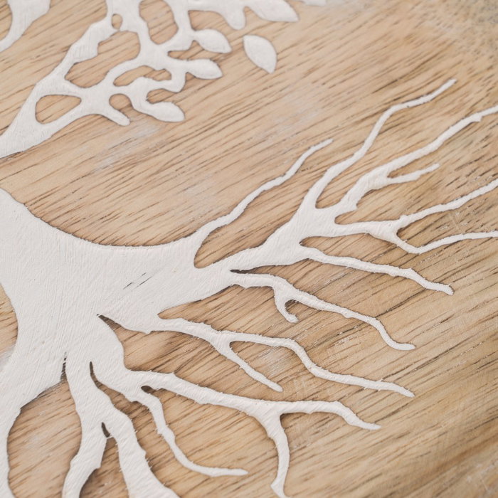 S/3 Plato Blanco-Natural Madera de Mango 25 X 25 X 2,50 cm S/3 Plato Blanco-Natural Madera de Mango 25 X 25 X 2,50 cm