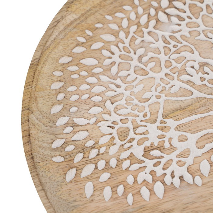 S/3 Plato Blanco-Natural Madera de Mango 25 X 25 X 2,50 cm S/3 Plato Blanco-Natural Madera de Mango 25 X 25 X 2,50 cm