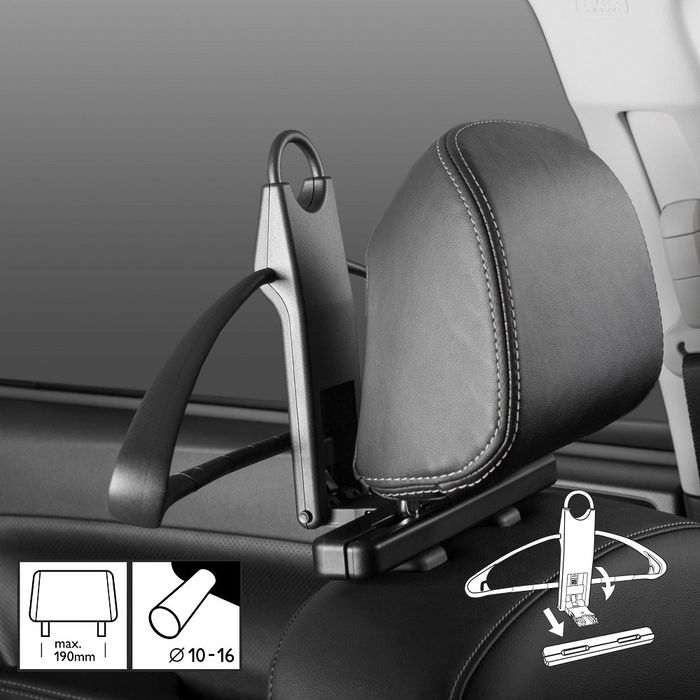 Rati V01350 Percha para Ropa y Trajes con Soporte para Coche, Producto Europeo de Calidad OEM, Fácil de Instalar Rati V01350 Percha para Ropa y Trajes con Soporte para Coche, Producto Europeo de Calidad OEM, Fácil de Instalar