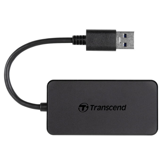 Transcend HUB2 USB 3.2 Gen 1 Hub de 4 Puertos Negro Transcend HUB2 USB 3.2 Gen 1 Hub de 4 Puertos Negro