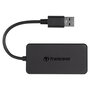 Transcend HUB2 - USB Hub de 4 Puertos USB 3.2 Gen 1 (3.1 Gen 1) Tipo A, Color Negro, Certificado CE/FCC/BSMI/KC/RCM/EAC, Alimentación por USB (5V/0.9A), 29g