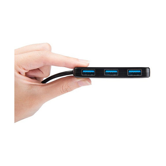 Transcend HUB2 - USB Hub de 4 Puertos USB 3.2 Gen 1 (3.1 Gen 1) Tipo A, Color Negro, Certificado CE/FCC/BSMI/KC/RCM/EAC, Alimentación por USB (5V/0.9A), 29g