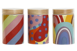 DKD Home Decor Bote Dolomite y Bambú 1L Surtido