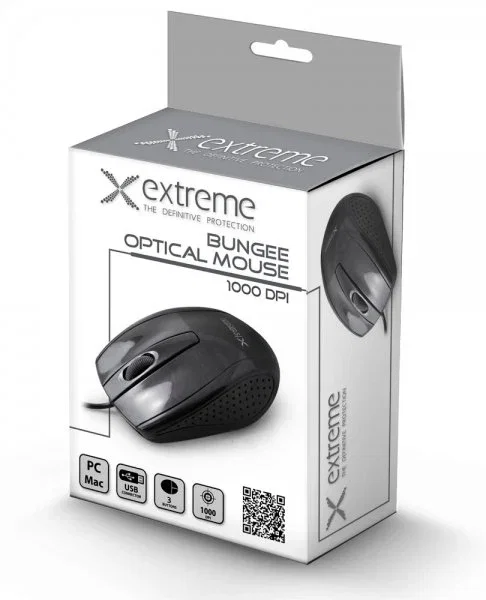 Esperanza XM110K Ratón para Oficina, Óptico, 1000 DPI, USB Tipo A, 3 Botones, Clic Silencioso, Diseño Ergonómico para Mano Derecha, Color Negro