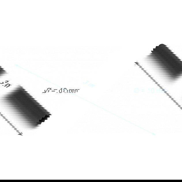 DeLOCK Manguito aislante de PVC, 10 mm de diámetro x 3 m de largo, negro, para -40 a 105 °C, 1 pieza