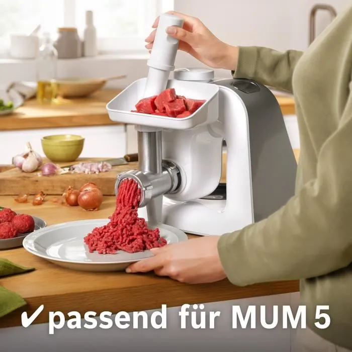 Bosch MUZ5FW1 Picadora de carne para Robot de cocina MUM5, Accesorio con disco de acero inoxidable 4.5mm Bosch MUZ5FW1 Picadora de carne para Robot de cocina MUM5, Accesorio con disco de acero inoxidable 4.5mm