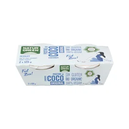 NATURGREEN Postre De Coco Ecológico Vegano Sin Gluten 2X125Gr