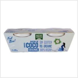 NATURGREEN Postre De Coco Ecológico Vegano Sin Gluten 2X125Gr