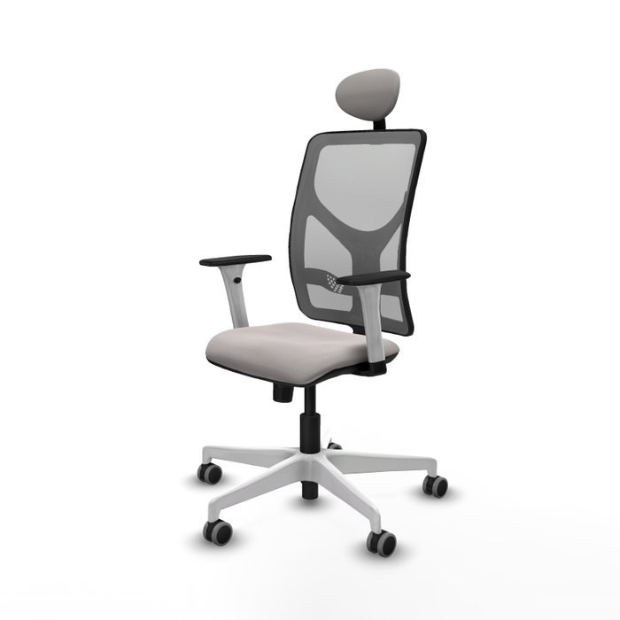 PIQUERAS Y CRESPO Silla de oficina Motilla con mecanismo Sincro, Blanco y Gris PIQUERAS Y CRESPO Silla de oficina Motilla con mecanismo Sincro, Blanco y Gris