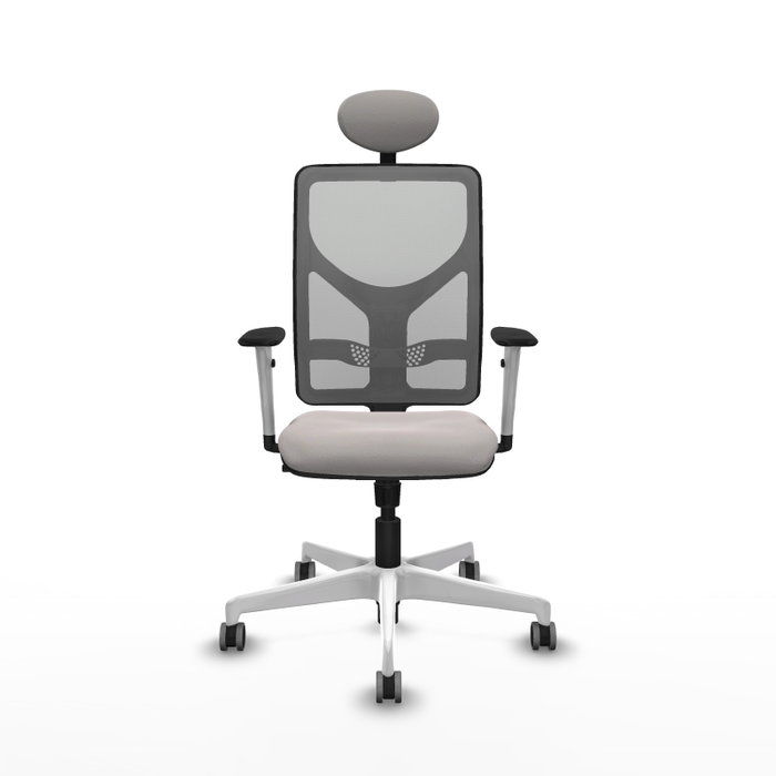 PIQUERAS Y CRESPO Silla de oficina Motilla con mecanismo Sincro, Blanco y Gris PIQUERAS Y CRESPO Silla de oficina Motilla con mecanismo Sincro, Blanco y Gris