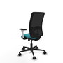 PIQUERAS Y CRESPO Silla de oficina Zulema con mecanismo Sincro, Turquesa y Negro