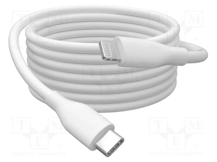 DIGITUS Cable USB-C a Lightning de Silicona de 1 m, Blanco, MFi DIGITUS Cable USB-C a Lightning de Silicona de 1 m, Blanco, MFi