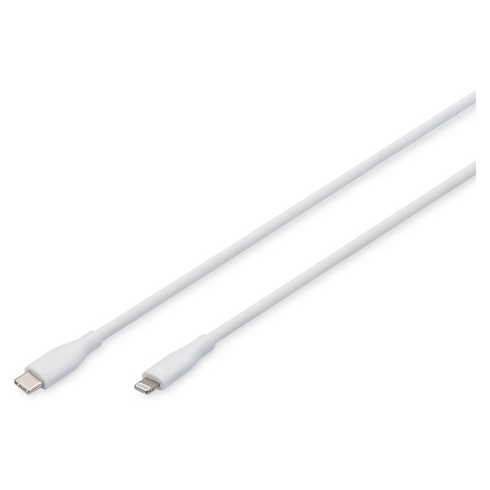 DIGITUS Cable USB-C a Lightning de Silicona de 1 m, Blanco, MFi DIGITUS Cable USB-C a Lightning de Silicona de 1 m, Blanco, MFi