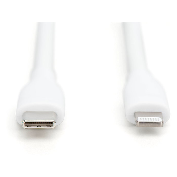 Digitus Cable Lightning USB-C a USB A 1m Blanco, Silicona MFi, USB 2.0, 60W, para iPhone/iPad