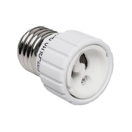 Adaptador de Casquillo E27 a GU10 para Instalaciones de 12V o Inferiores en Polipropileno Blanco