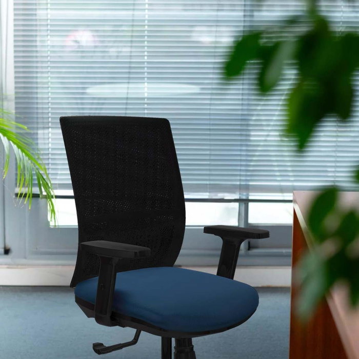 PIQUERAS Y CRESPO Silla de oficina Yunquera con mecanismo Sincro, Azul y Negro