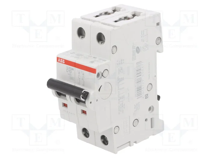 ABB S200M-D10 Interruptor magnetotérmico 2 polos 10A Caract D ABB S200M-D10 Interruptor magnetotérmico 2 polos 10A Caract D