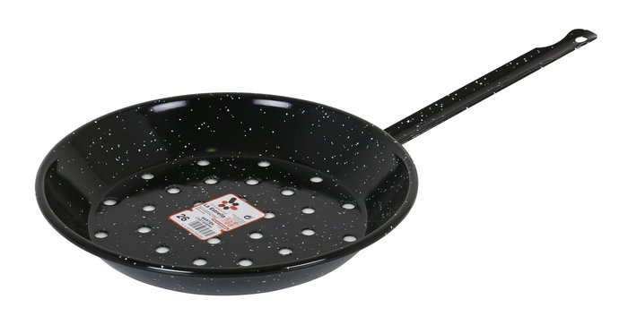 La Estrella Sartén Castañera 26 cm Jaspeada - Sartén para castañas y frutos secos (27.5 x 47 x 4 cm) (10 Unidades)