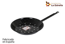 La Estrella Sartén Castañera 26 cm Jaspeada - Sartén para castañas y frutos secos (27.5 x 47 x 4 cm) (10 Unidades)