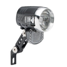 Axa Luz delantera sin interruptor con LED 50 Lux, 6V DC, compatible con EBike, reflectante incluido, tamaño 52x112x76mm