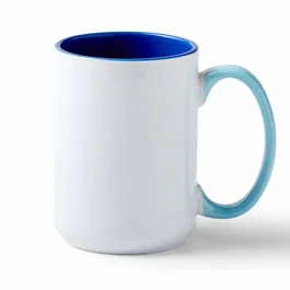 Cricut 2009394 Taza Cerámica Azul y Blanco 0.425L Apto Lavavajillas y Microondas