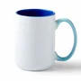 Cricut 2009394 Taza Cerámica Azul y Blanco 0.425L Apto Lavavajillas y Microondas
