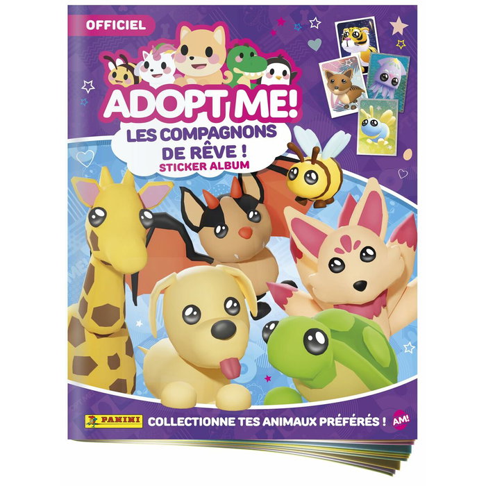 Panini ¡Adóptame! Roblox Paquete de Inicio: Álbum + 2 Fundas + 1 Tarjeta de Edición Limitada + 10 Pegatinas